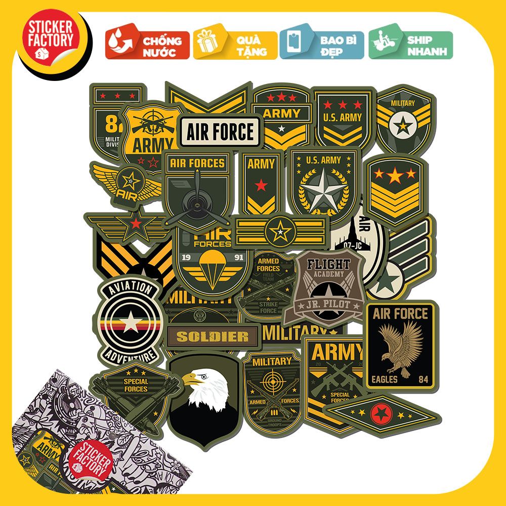 Army - Set 30 sticker hình dán