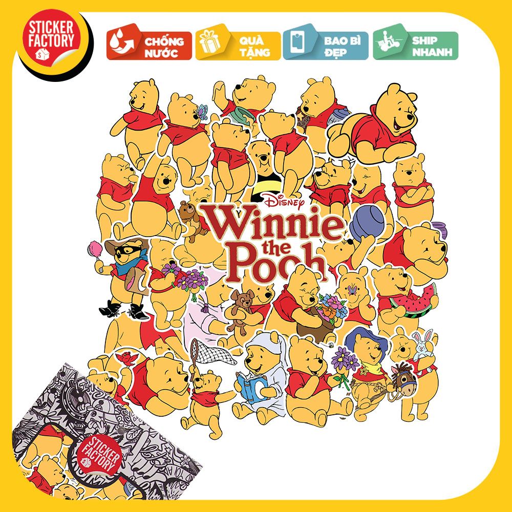 Winnie the Pooh - Set 30 sticker hình dán