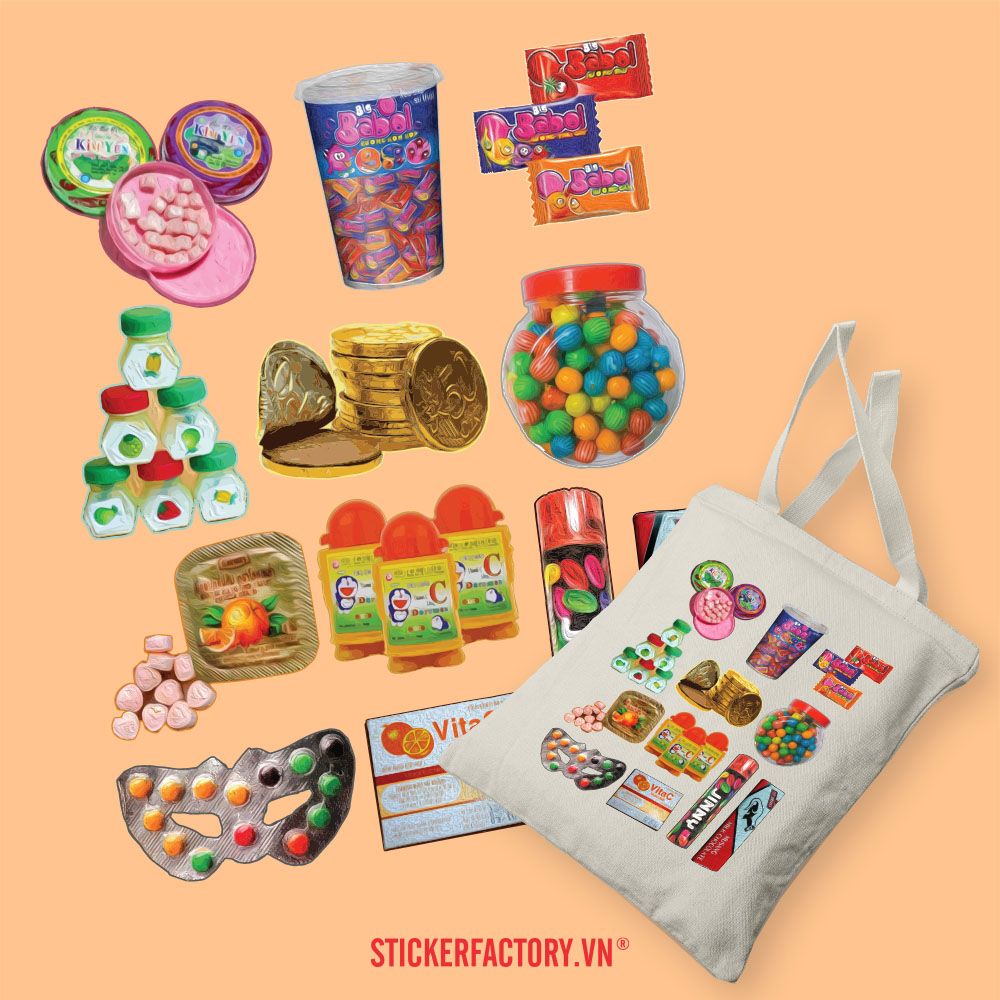 Vietnamese Childhood Candy - Túi Tote Canvas Bag
