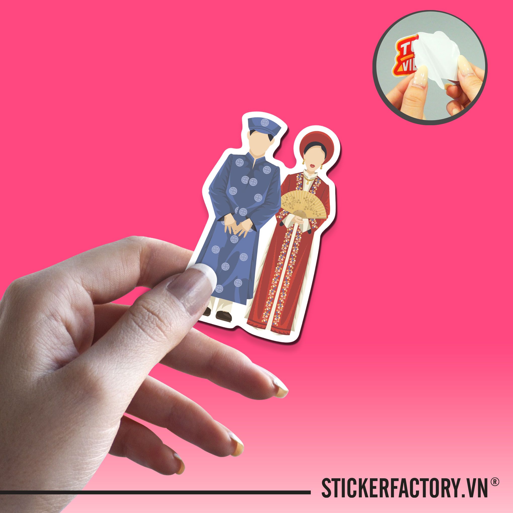 ÁO DÀI VIETNAMESE TRADITIONAL DRESS - Sticker Die-cut hình dán cắt rời