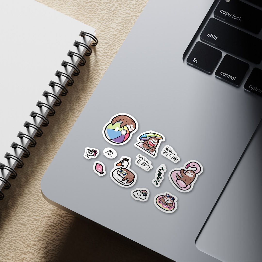 ES28 Cute sloth -  Enjoy sticker sheet