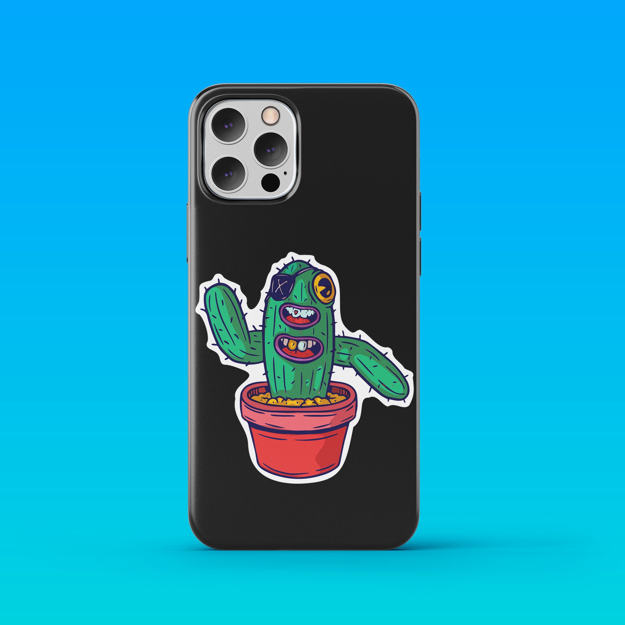 MONSTER CACTUC 7cm - Sticker Die-cut hình dán cắt rời