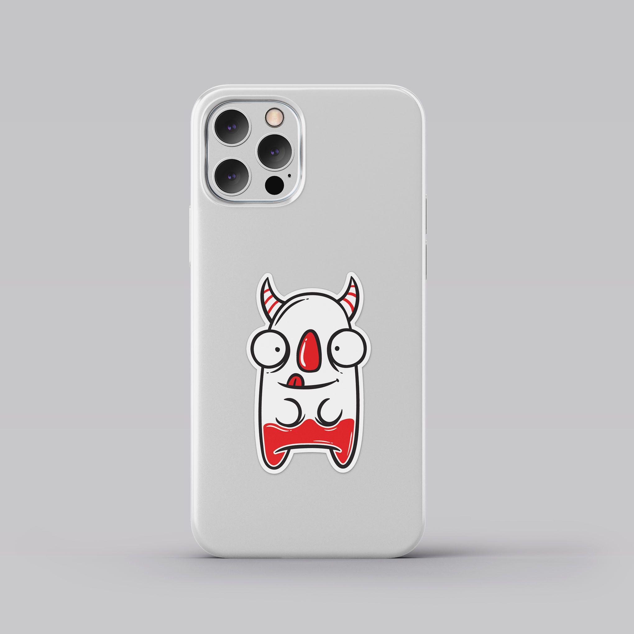 RED KUTE GHOST 7cm - Sticker Die-cut hình dán cắt rời