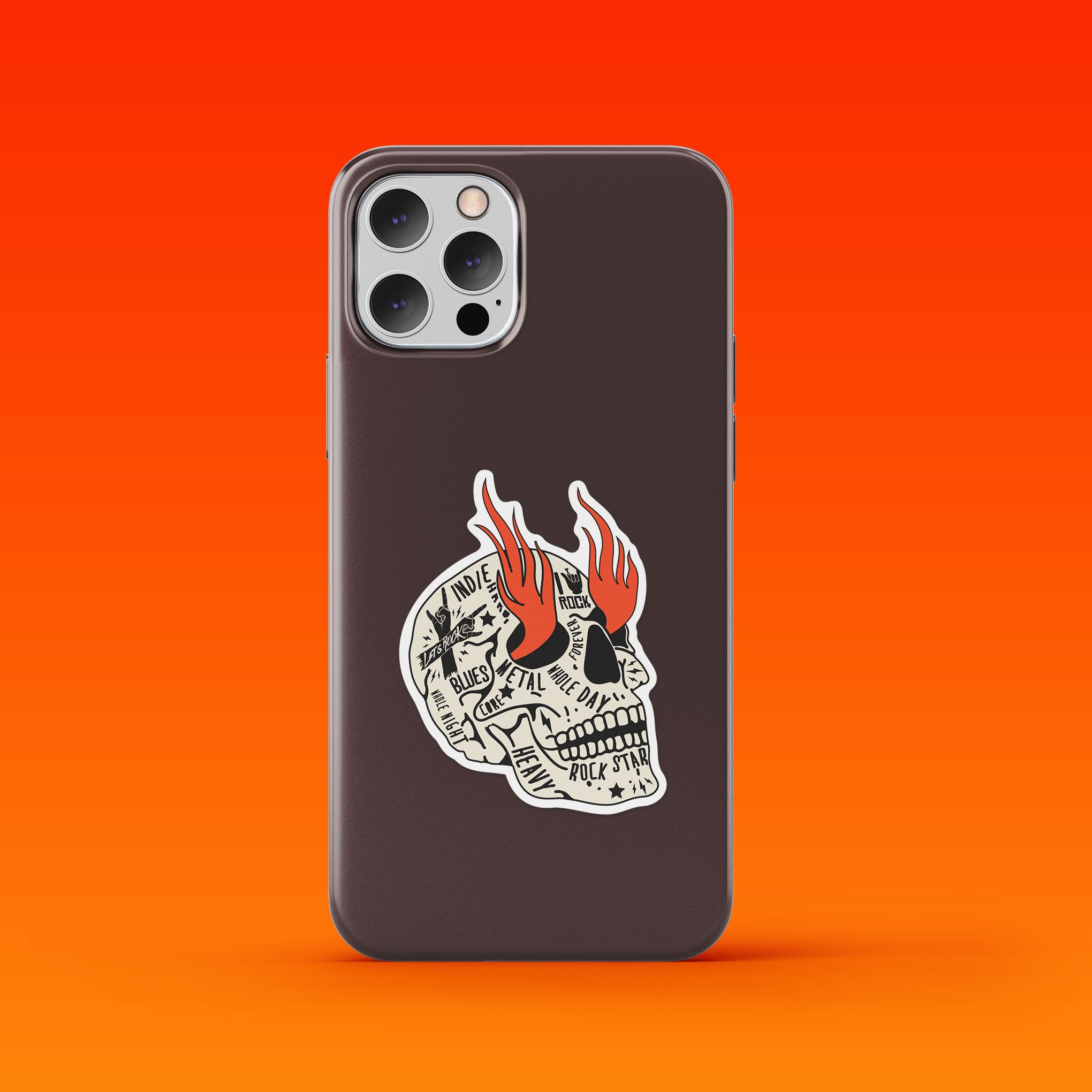 ROCK SKULL 7cm - Sticker Die-cut hình dán cắt rời