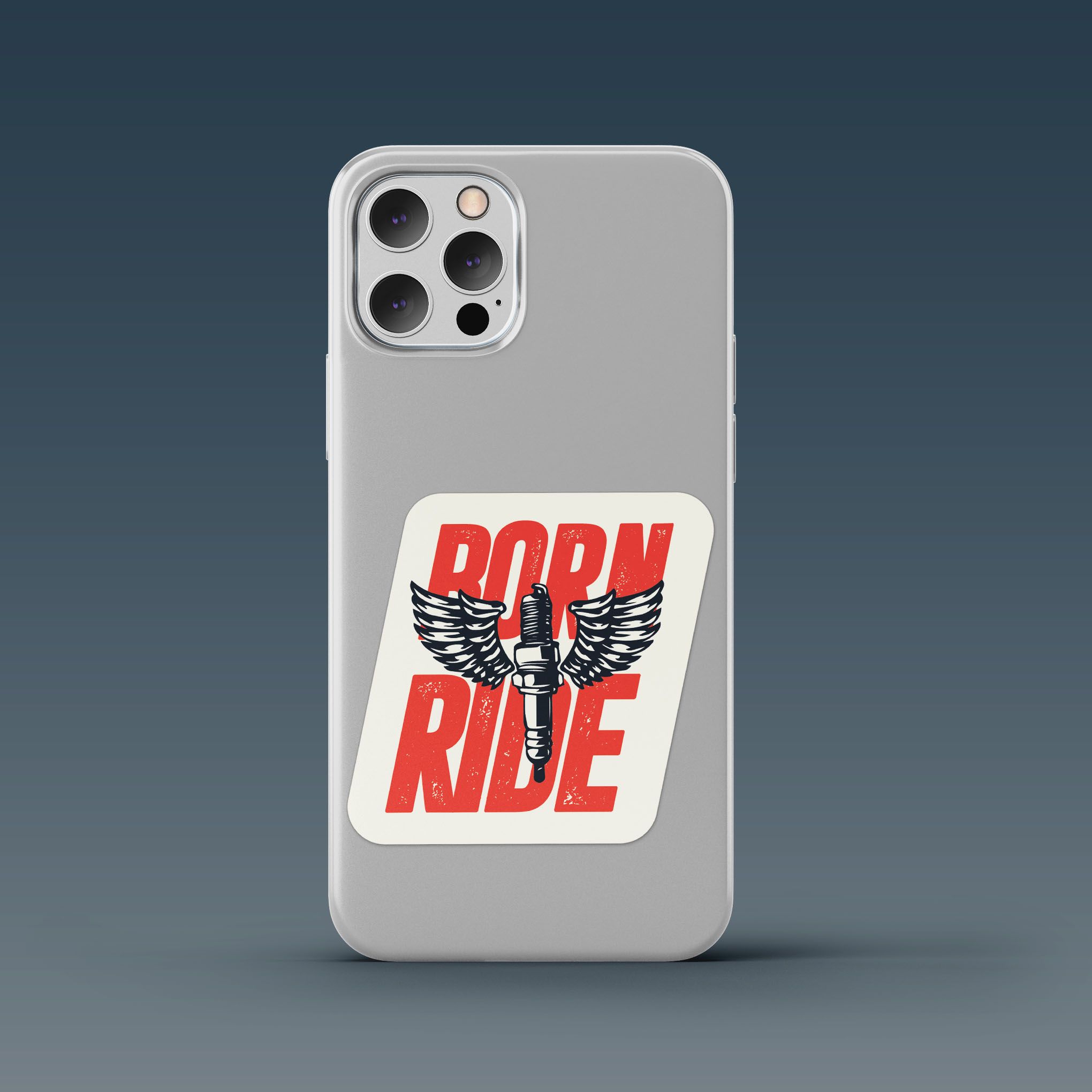 SPARK PLUG BORN TO RIDE 7cm - Sticker Die-cut hình dán cắt rời