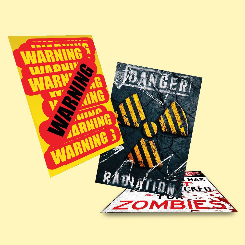 WARNING - Set 50 Poster A4 dán tường trang trí