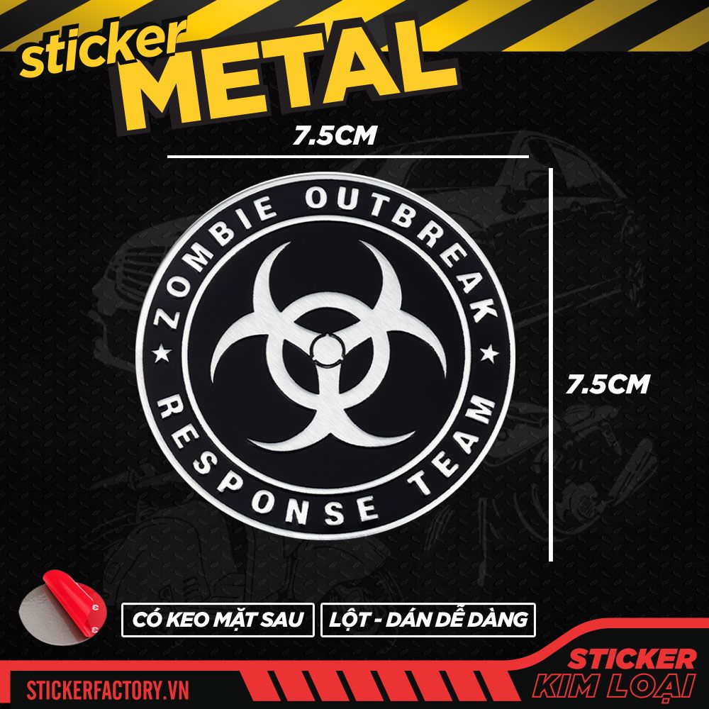 Zombie Outbreak Response Team Round 7cm - Metal Sticker