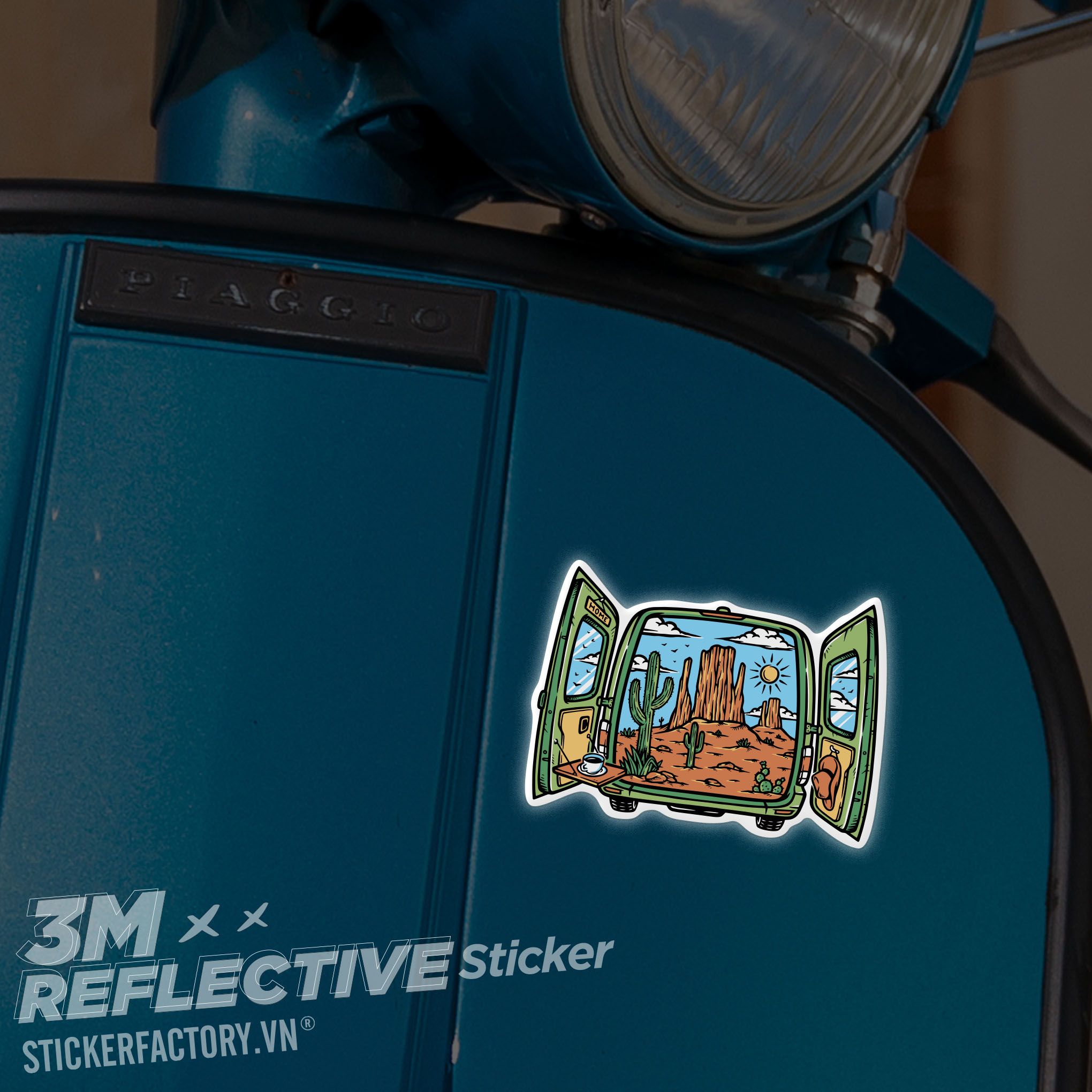 DESERT VIEW IN VAN 3M - Reflective Sticker Die-cut