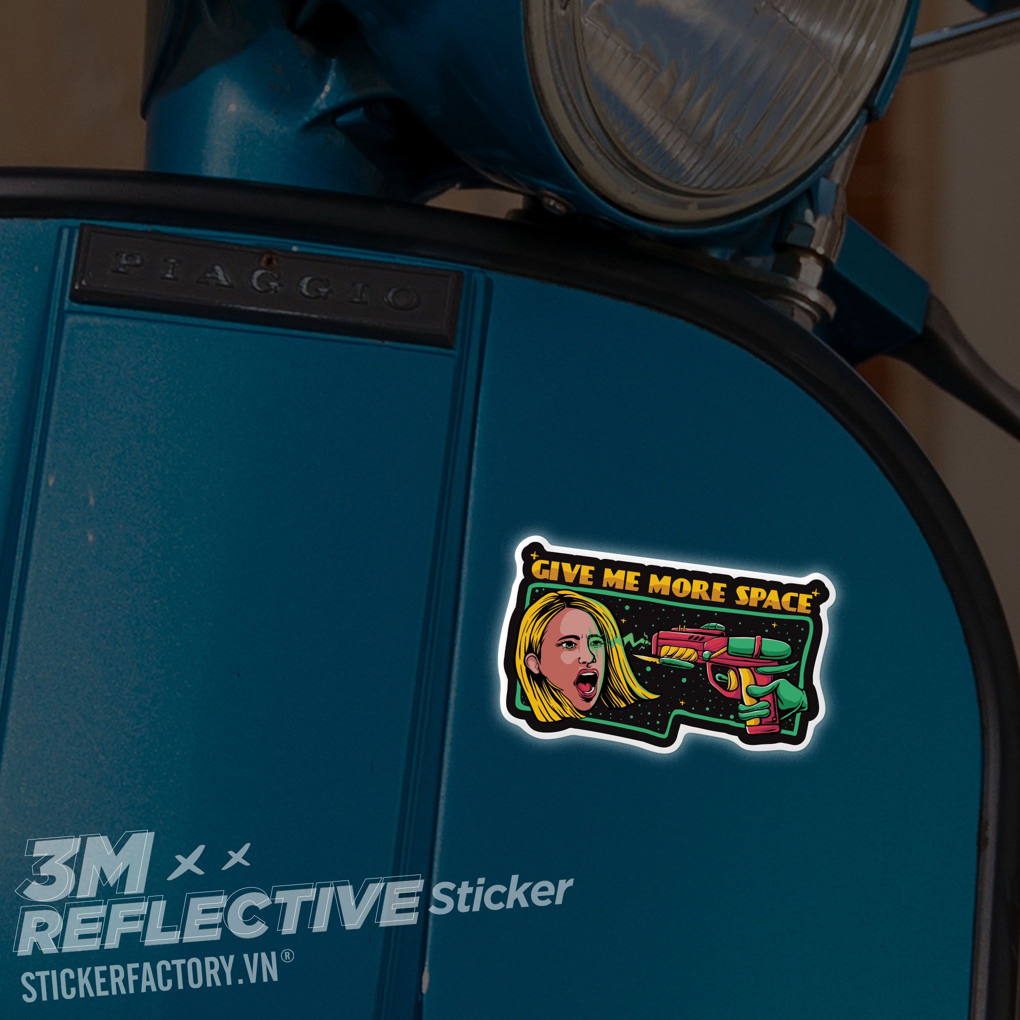 GIVE ME MORE SPACE 3M - Reflective Sticker Die-cut