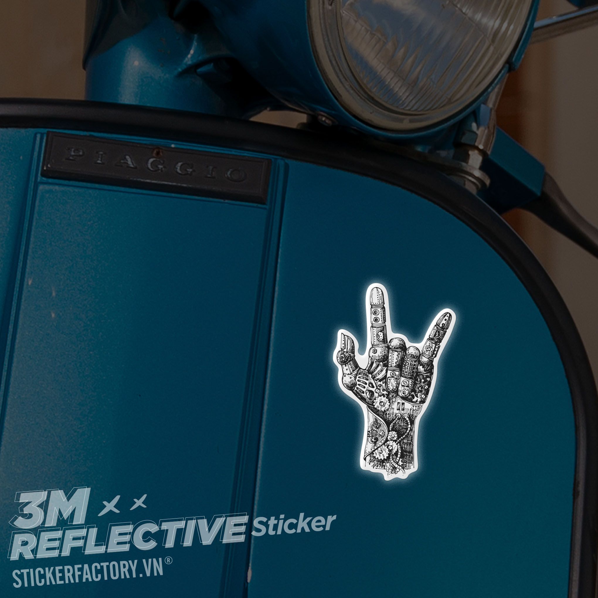 ROCK HAND MACHINE 3M - Reflective Sticker Die-cut