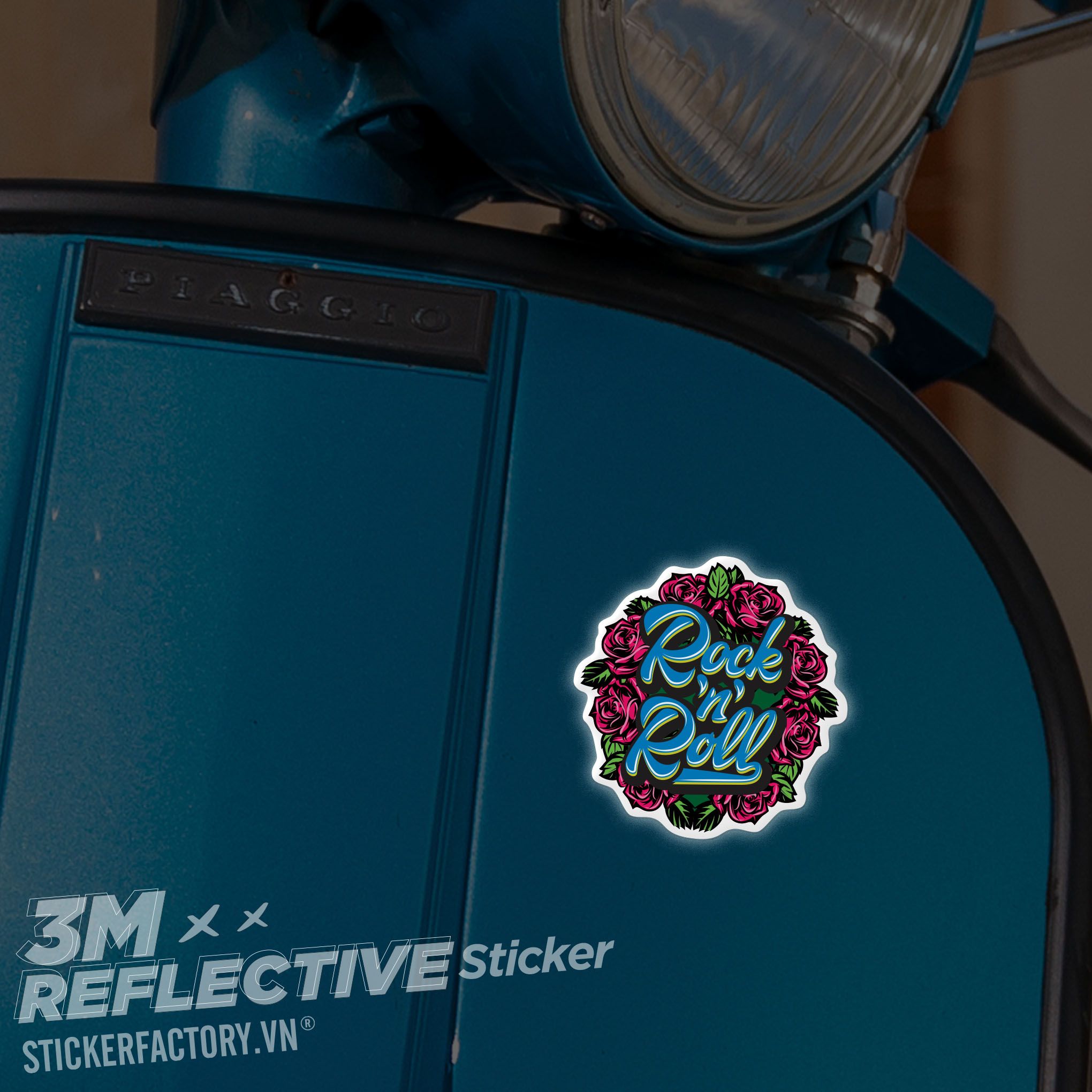 ROCK N ROLL 3M - Reflective Sticker Die-cut