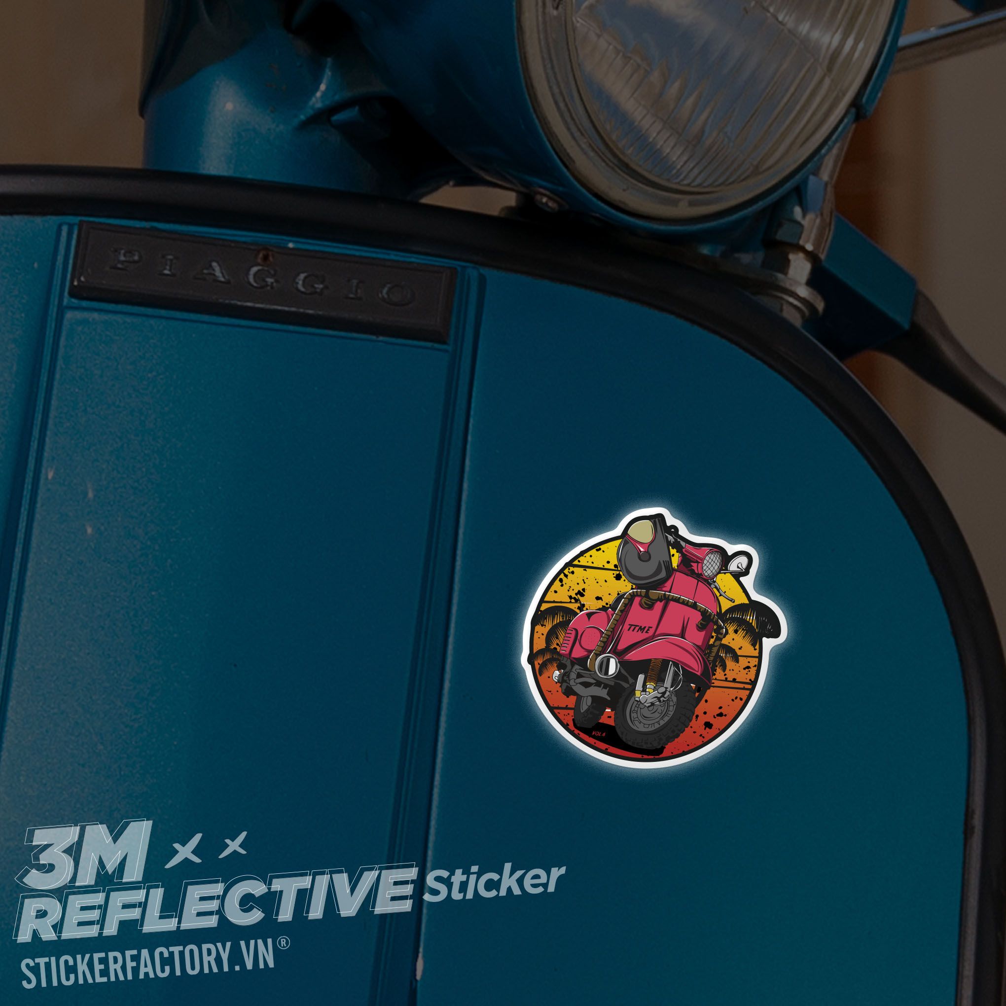 VESPA VINTAGE LOGO 3M - Reflective Sticker Die-cut