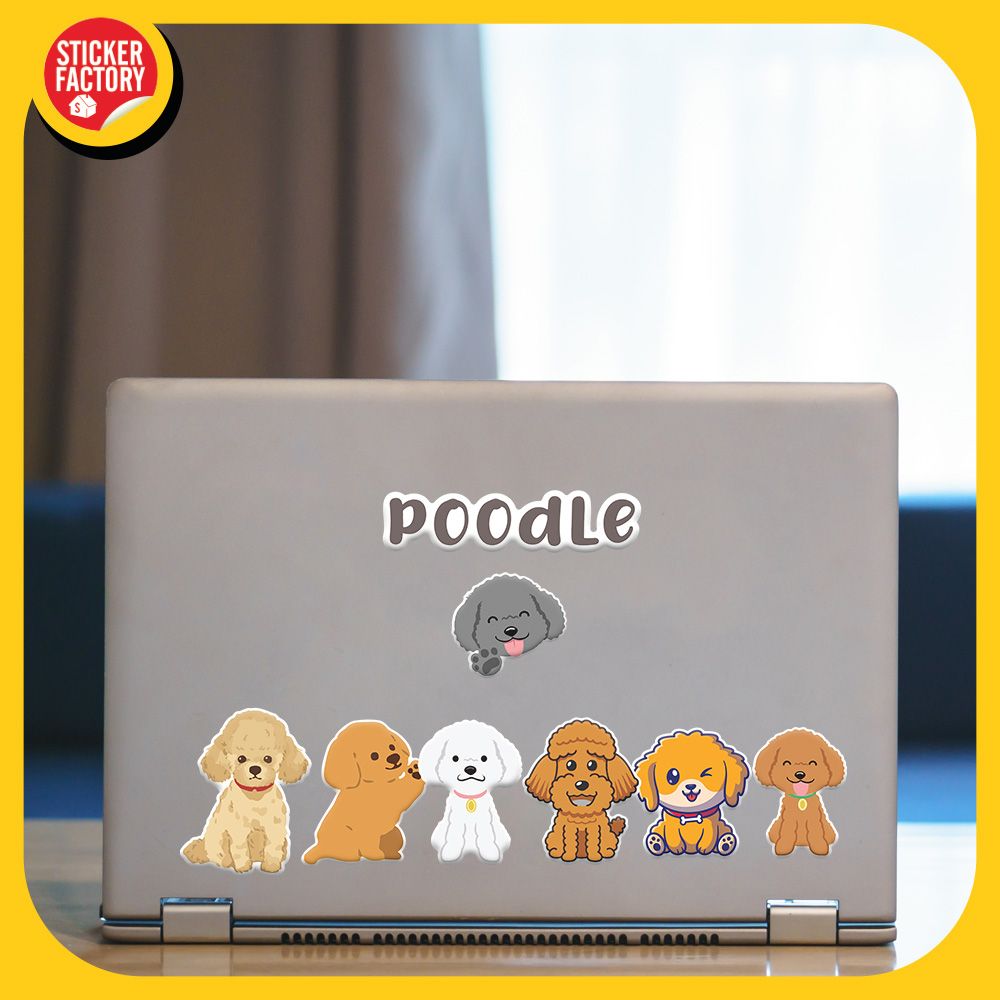 Poodle Dog - Set 30 sticker hình dán