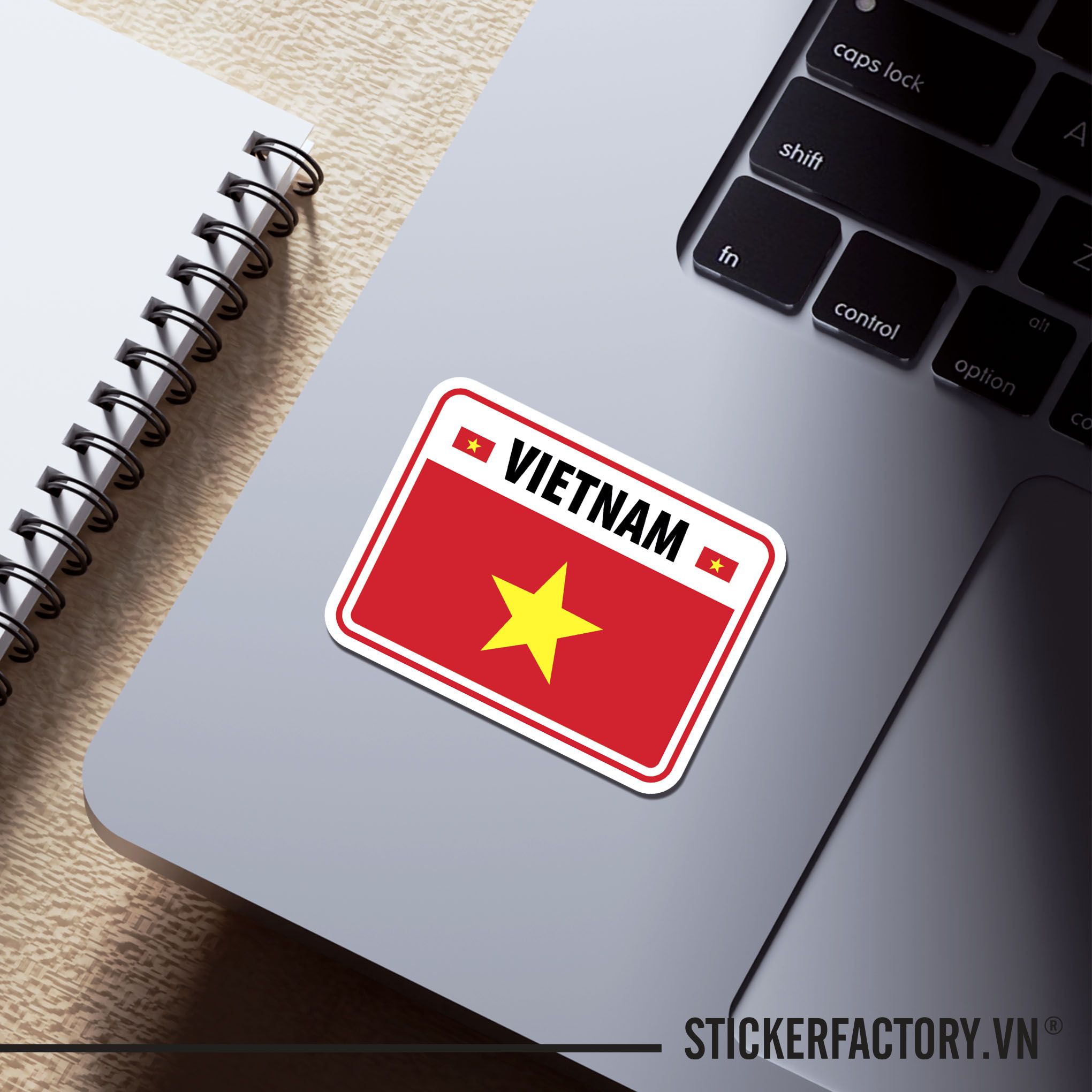 CỜ VIỆT NAM CHỮ NHẬT - Sticker Die-cut hình dán cắt rời