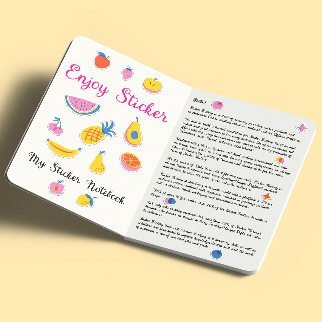 ES33 Risograph Fruits -  Enjoy sticker sheet