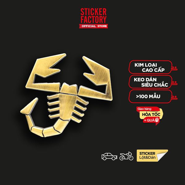Sticker hình dán metal Bọ Cạp Scorpion 3D