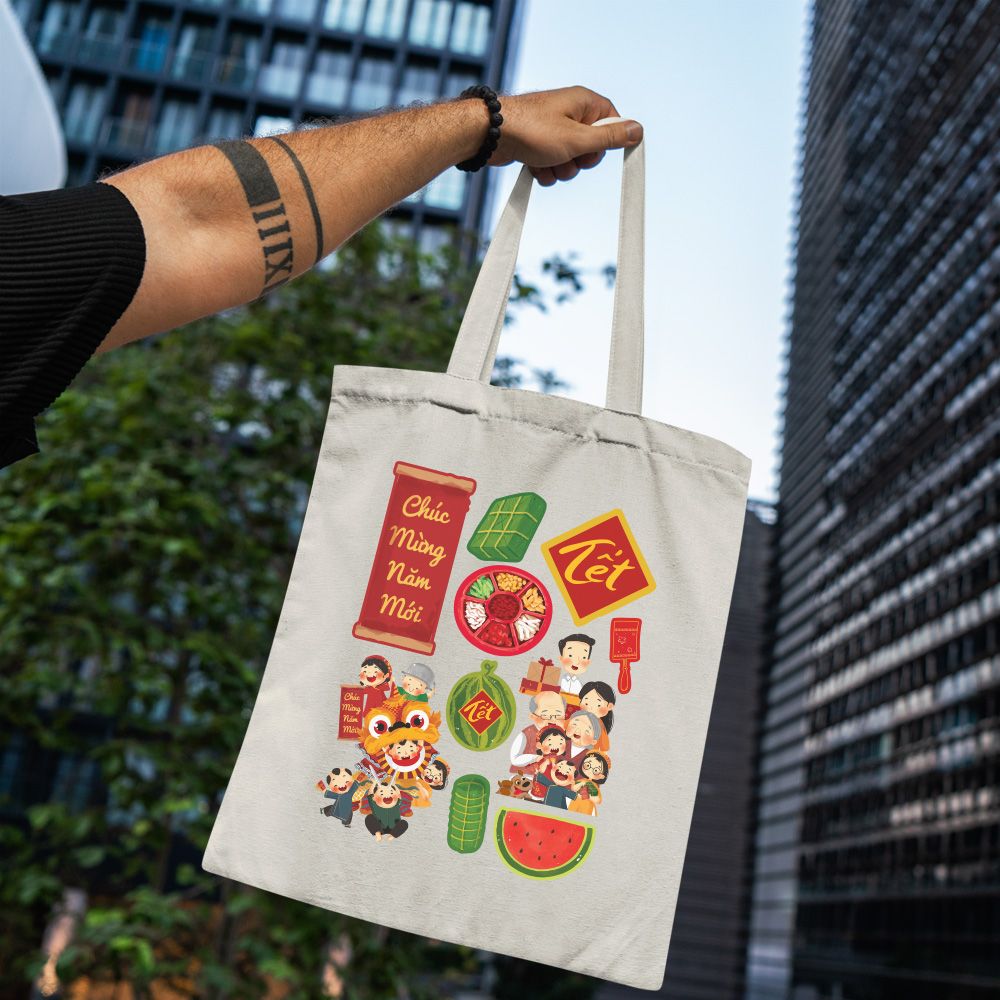 Happy Vietnamese New Year - Túi Tote Canvas Bag