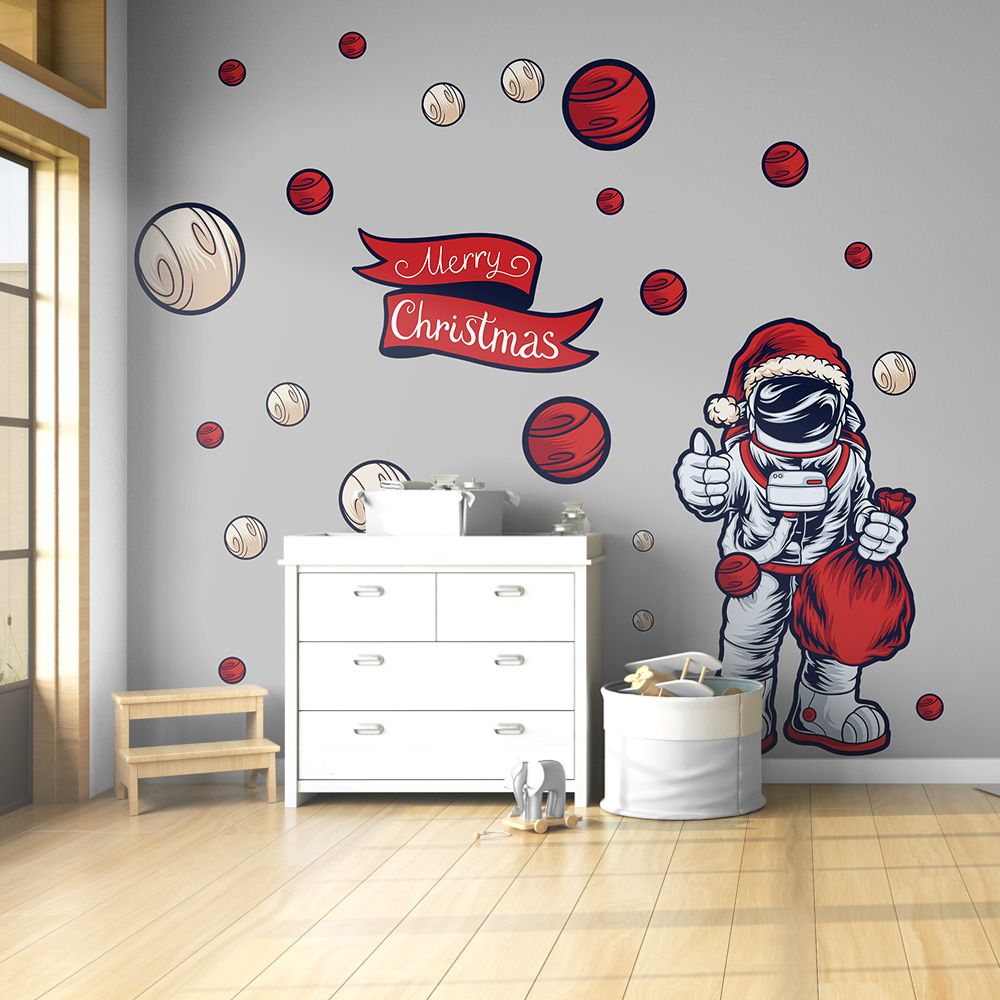 ASTRONAUT SANTA CLAUS - Noel Decoration Sticker