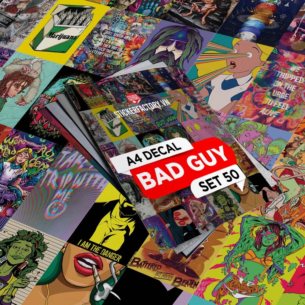 BAD GUY - Set 50 Poster A4 dán tường trang trí