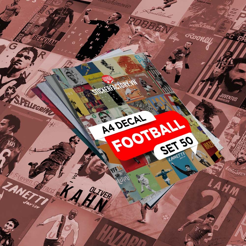 FOOTBALL - Set 50 Poster A4 dán tường trang trí