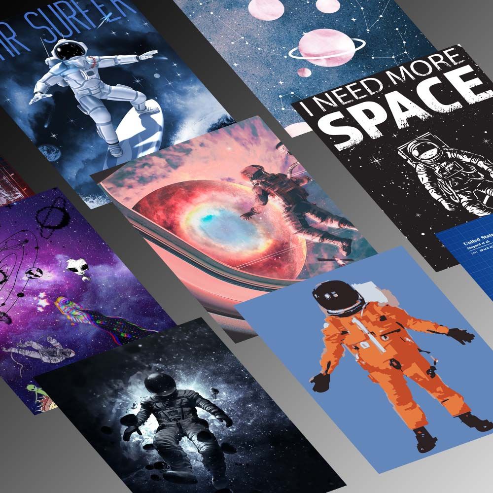 ASTRONAUT - Set 50 Poster A4 dán tường trang trí