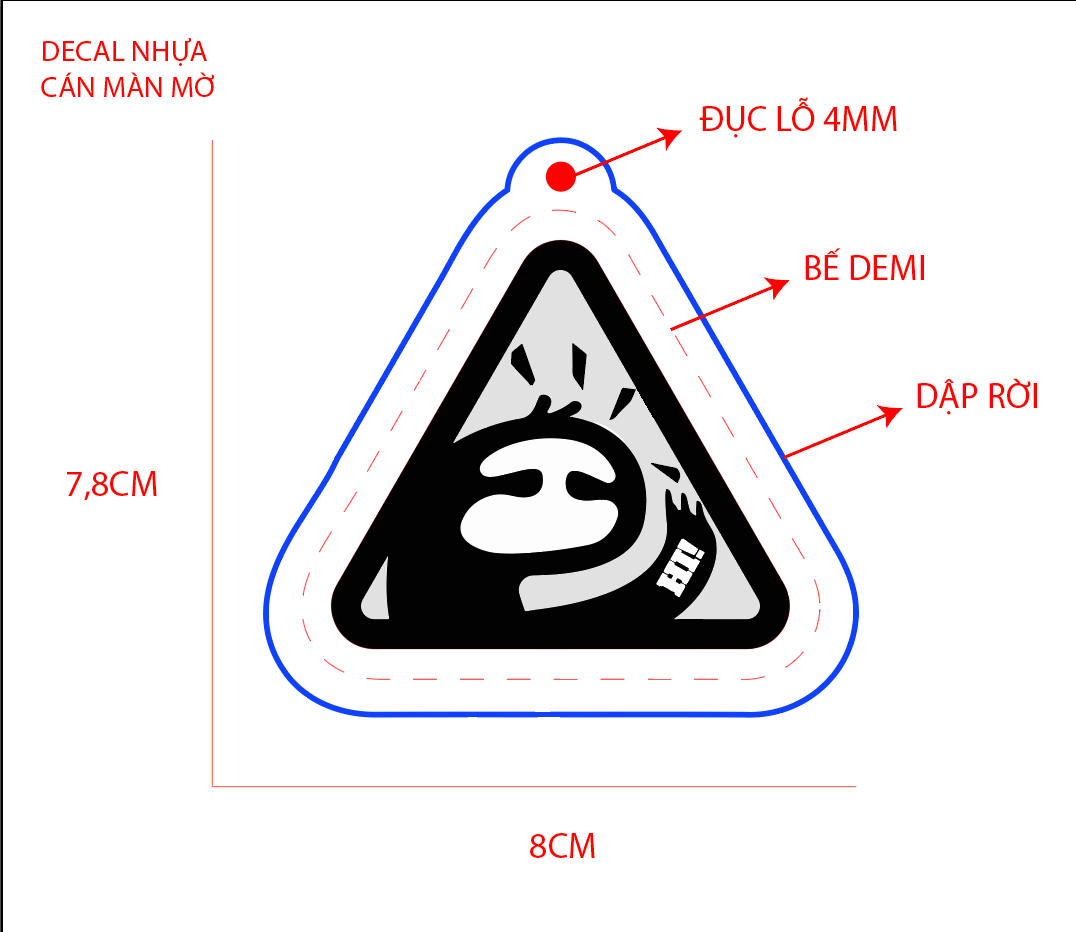 Sticker Tag Treo In theo yêu cầu