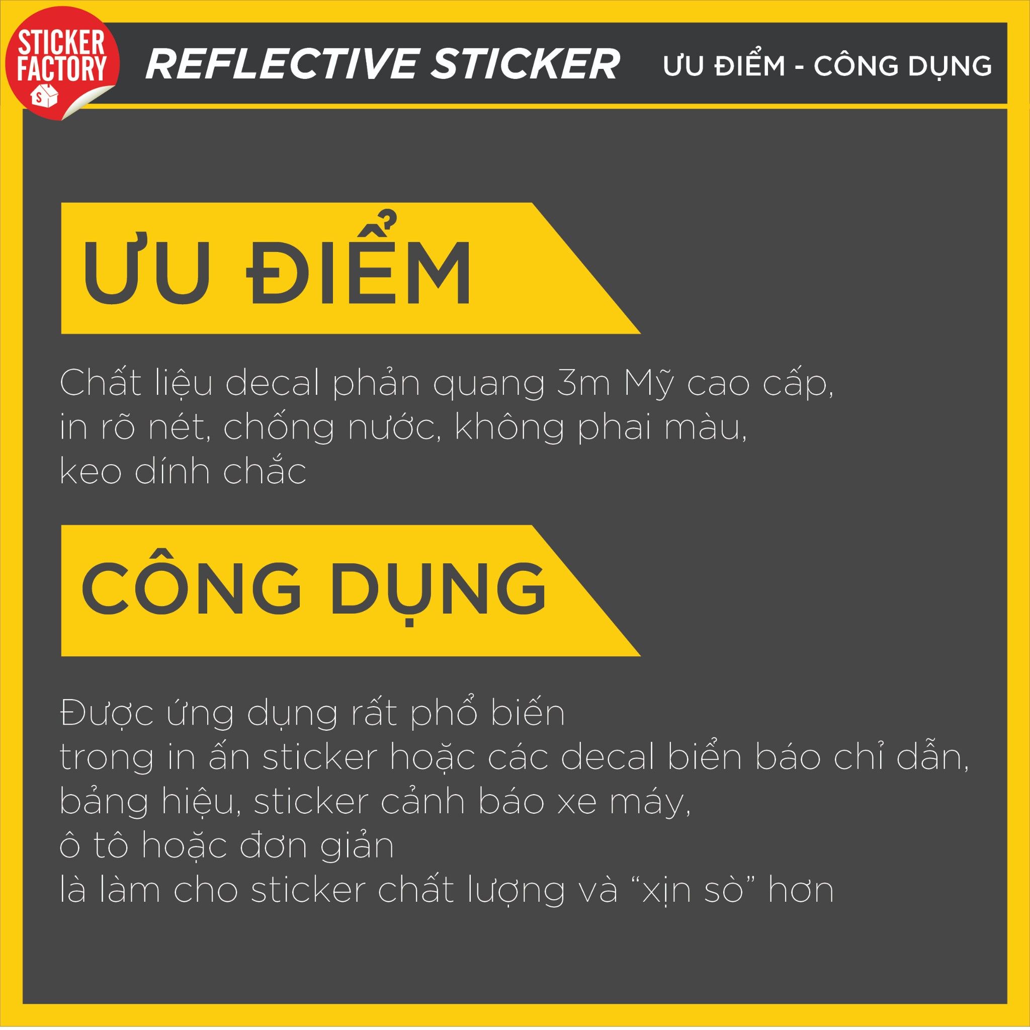 Reflective sheet sticker - Sticker tấm cắt bế phản quang 3M