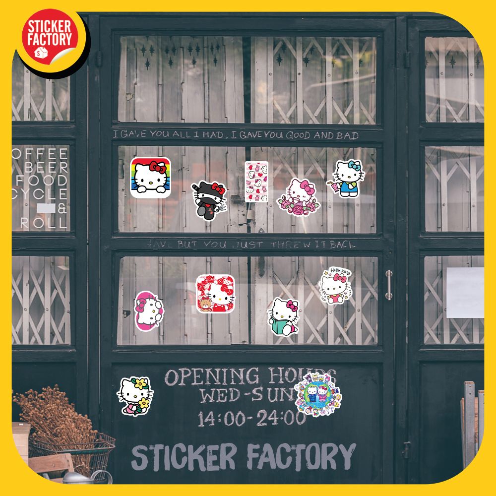 Mèo Hello Kitty - Set 100 sticker hình dán