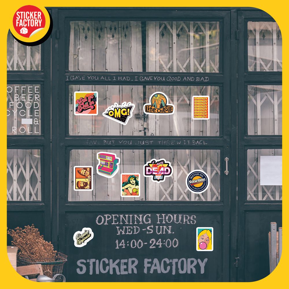 Retro Vintage cổ điển - Set 100 sticker hình dán