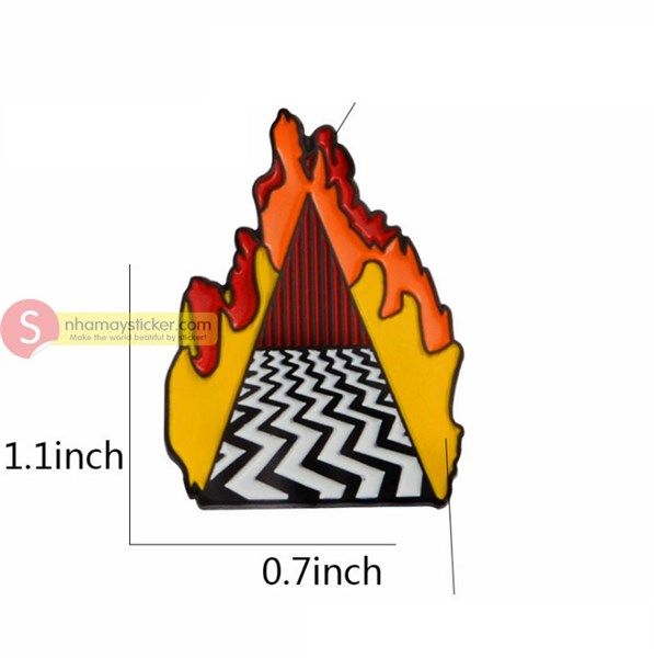 Lều lửa đỏ - Pin sticker ghim cài áo