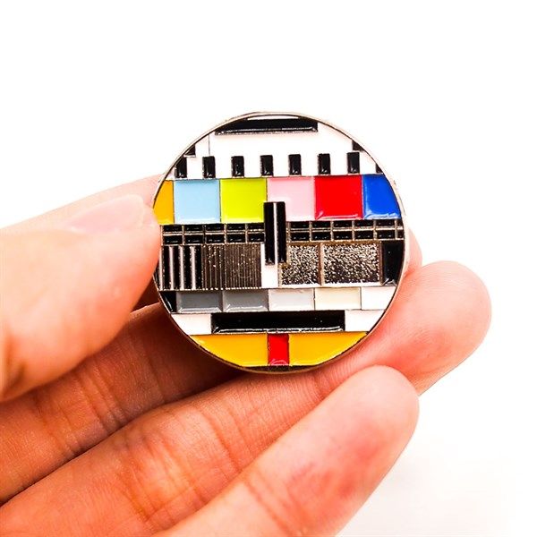 Tivi mất tín hiệu No Signal 2.8cm - Pin sticker ghim cài áo