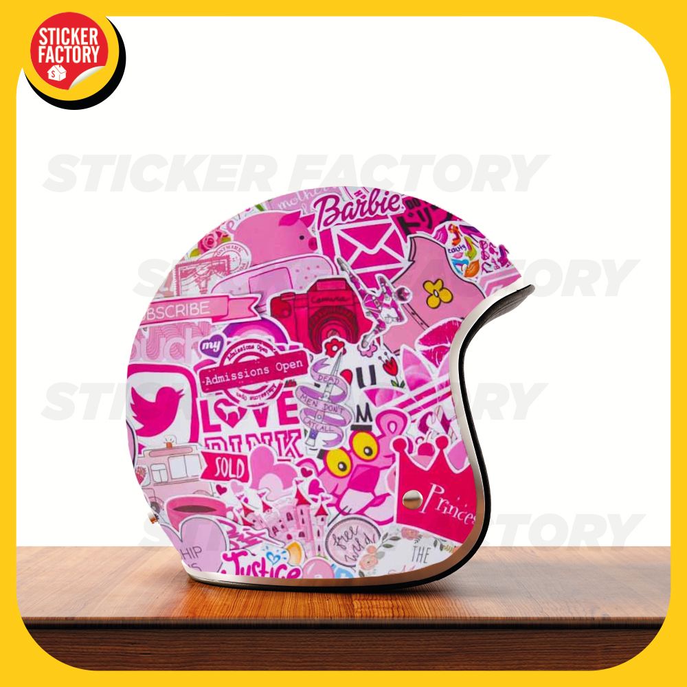 Pink màu hồng - Set 100 sticker hình dán
