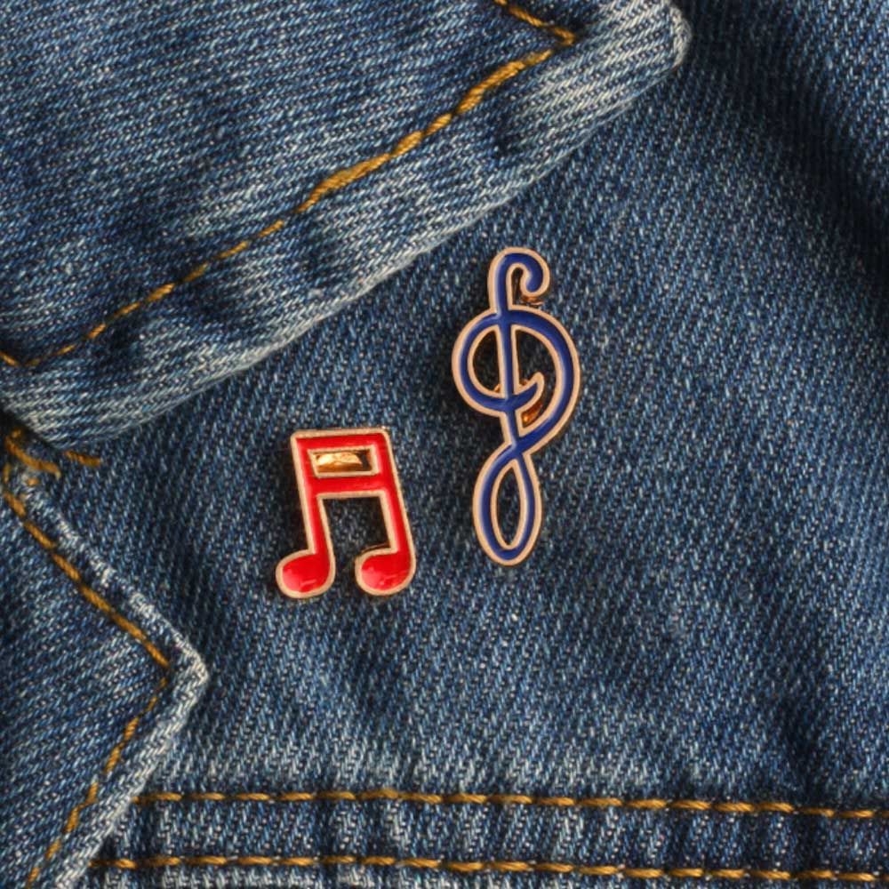 Nốt móc đôi Music 1.1x1.5cm - Pin sticker ghim cài áo