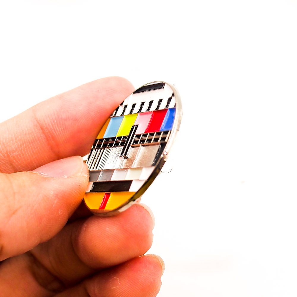 Tivi mất tín hiệu No Signal 2.8cm - Pin sticker ghim cài áo
