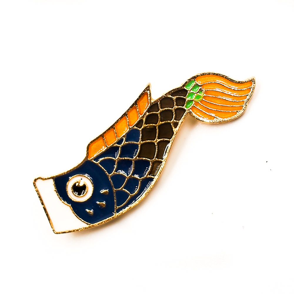 Koinobori Cờ Cá Chép 5x1.4cm - Pin sticker ghim cài áo