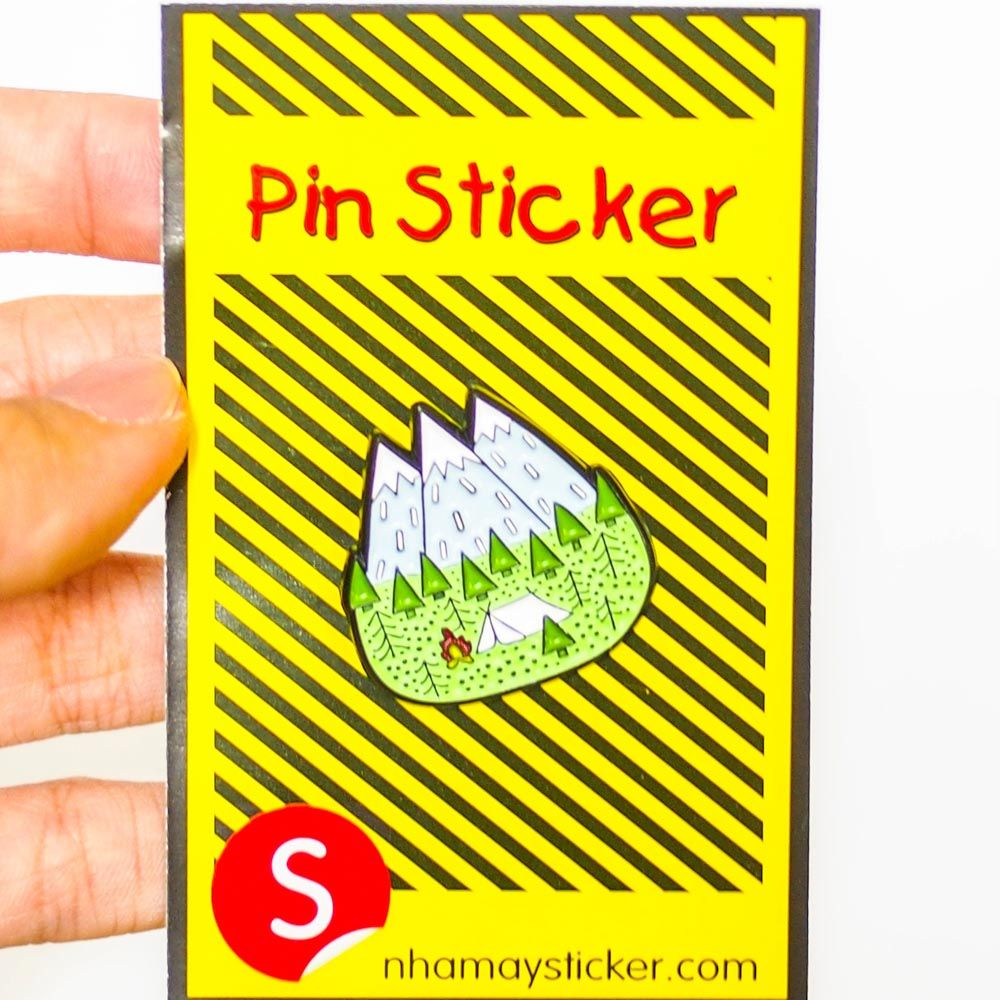 Ba ngọn núi - Pin sticker ghim cài áo