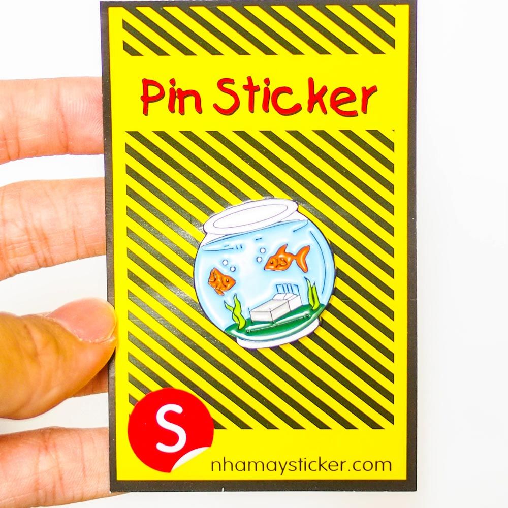 Bể cá vàng - Pin sticker ghim cài áo