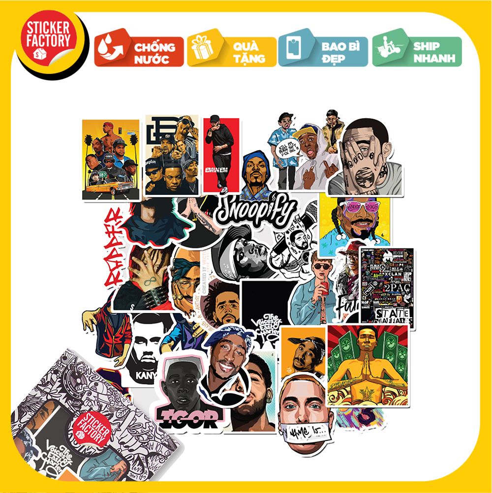 Rapper - Set 30 sticker hình dán