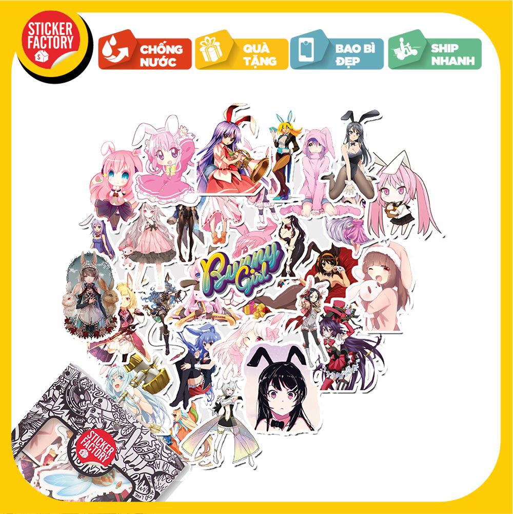 Bunny Girl Anime - Set 30 sticker hình dán