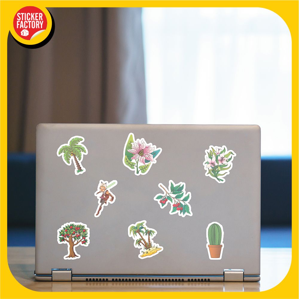 Green Tree Flower - Set 30 sticker hình dán