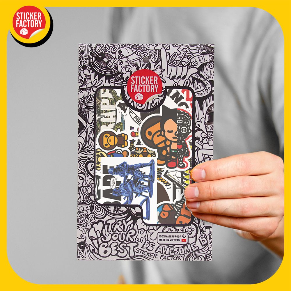 Bape - Set 30 sticker hình dán