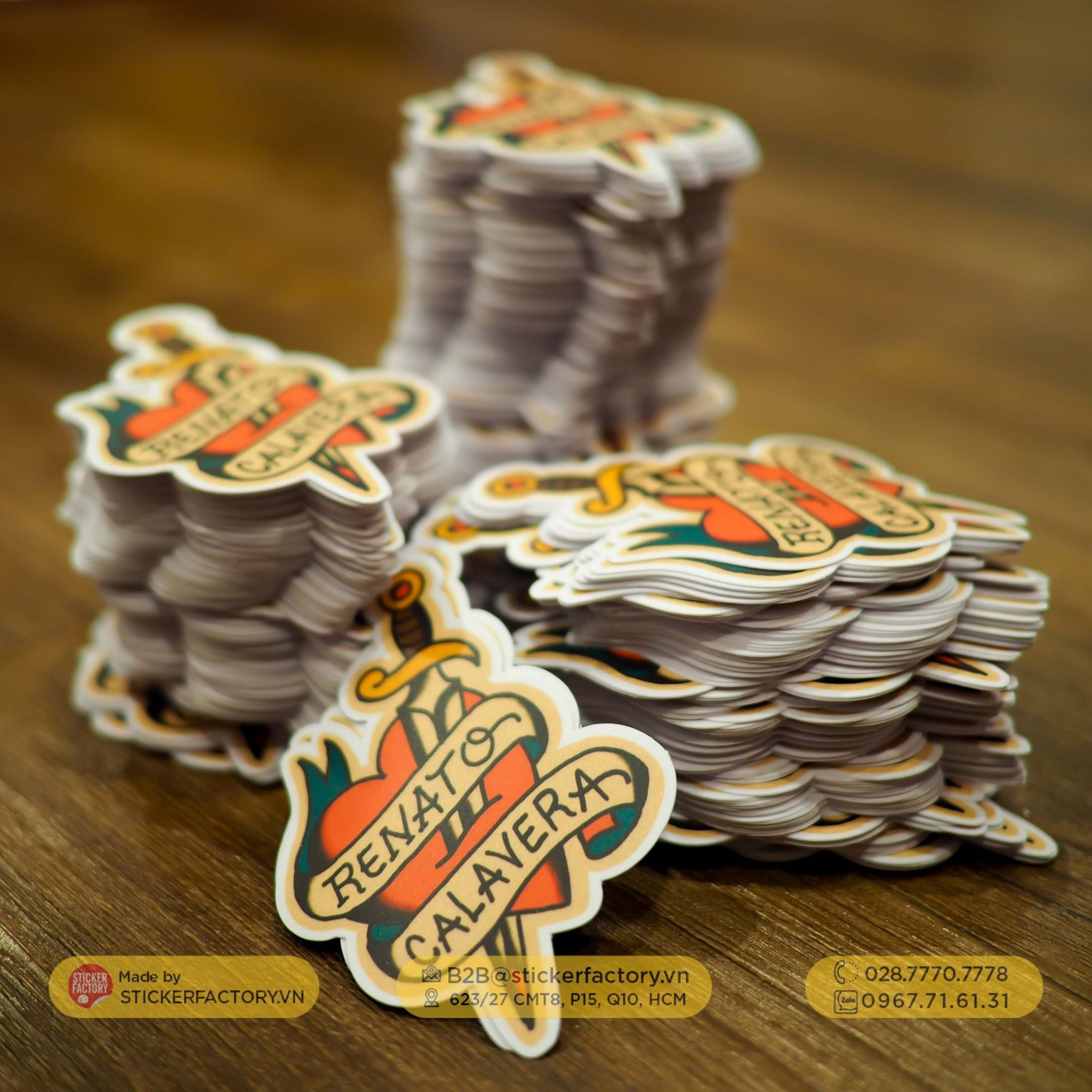 Sticker vinyl cắt rời từng con - Diecut sticker