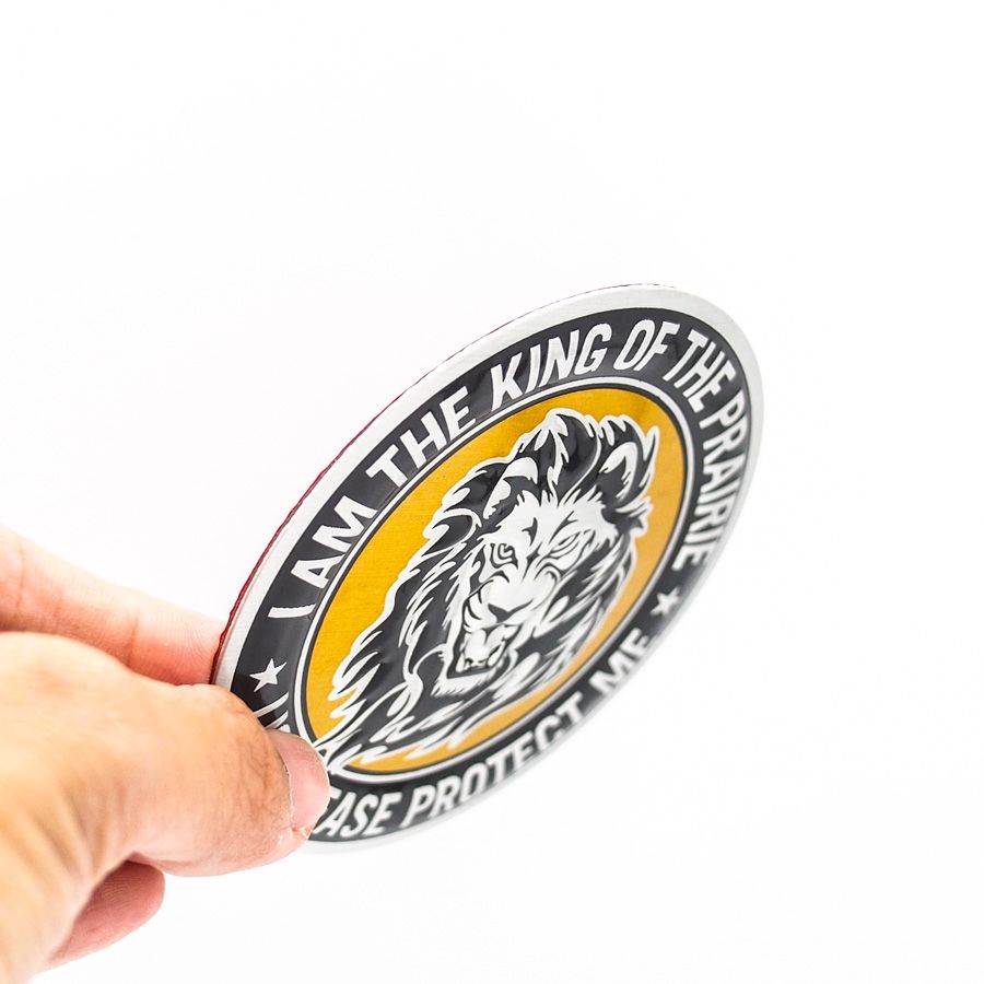 Sticker hình dán metal Lion Round