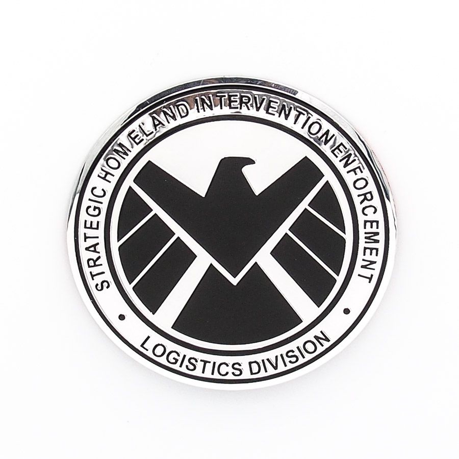 Sticker hình dán metal Shield Tròn - Chim ưng đen