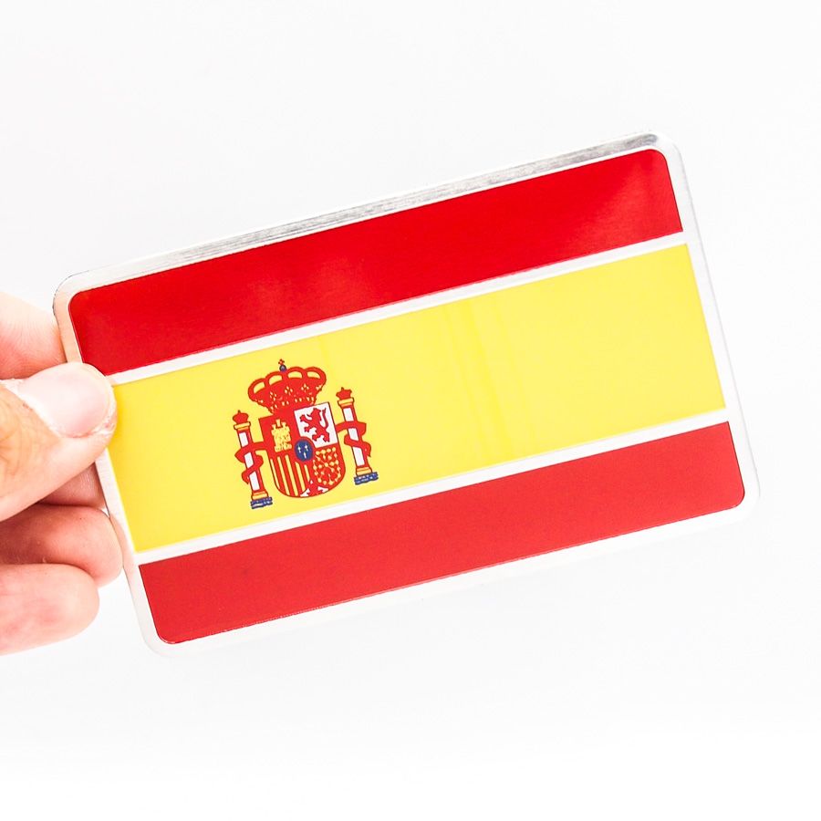 Sticker hình dán metal cờ Tây Ban Nha - Miếng lẻ