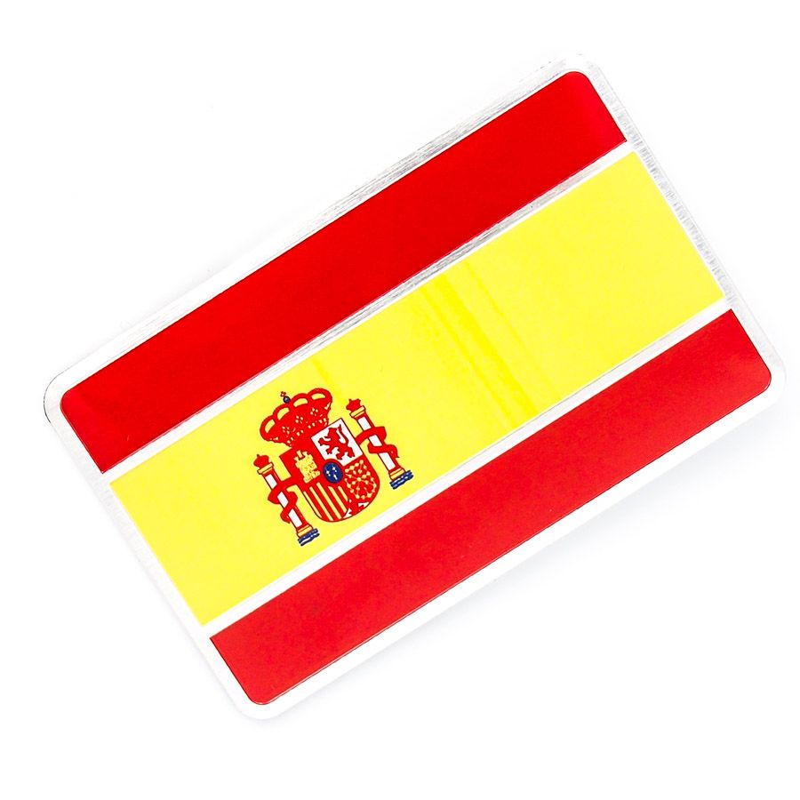 Sticker hình dán metal cờ Tây Ban Nha - Miếng lẻ
