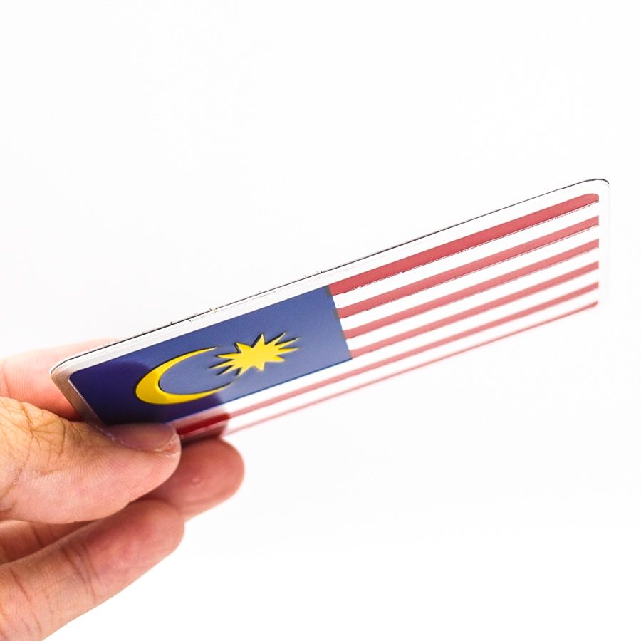 Sticker hình dán metal cờ Malaysia - Miếng lẻ