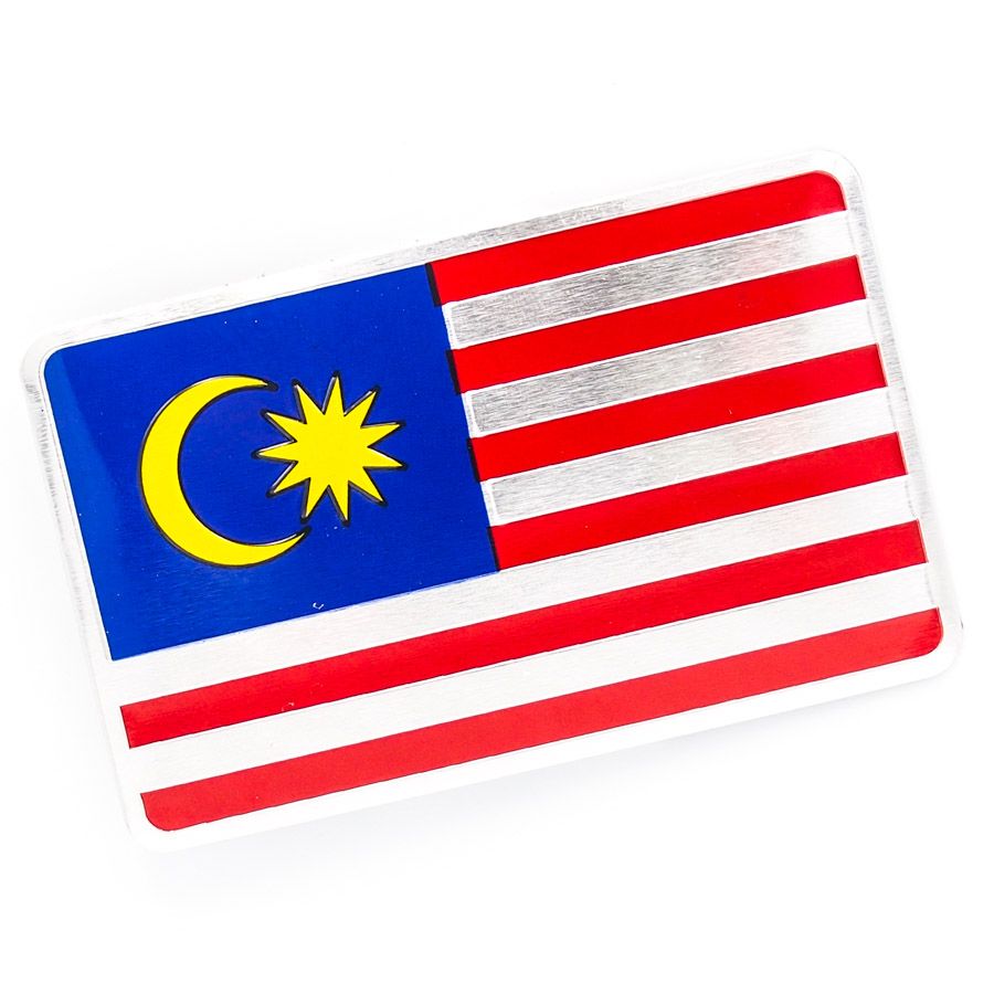 Sticker hình dán metal cờ Malaysia - Miếng lẻ