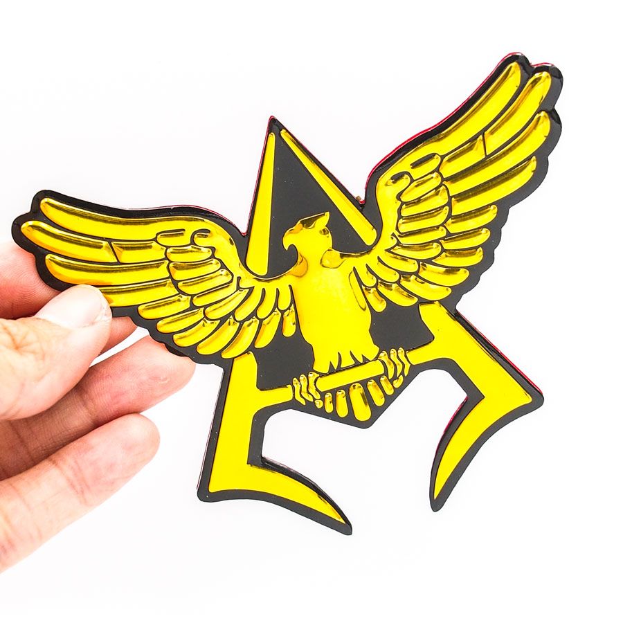 Sticker hình dán metal Chim đại bàng chữ A vàng