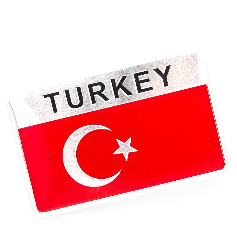 Sticker hình dán metal cờ Thổ Nhĩ Kỳ Turkey - Miếng lẻ